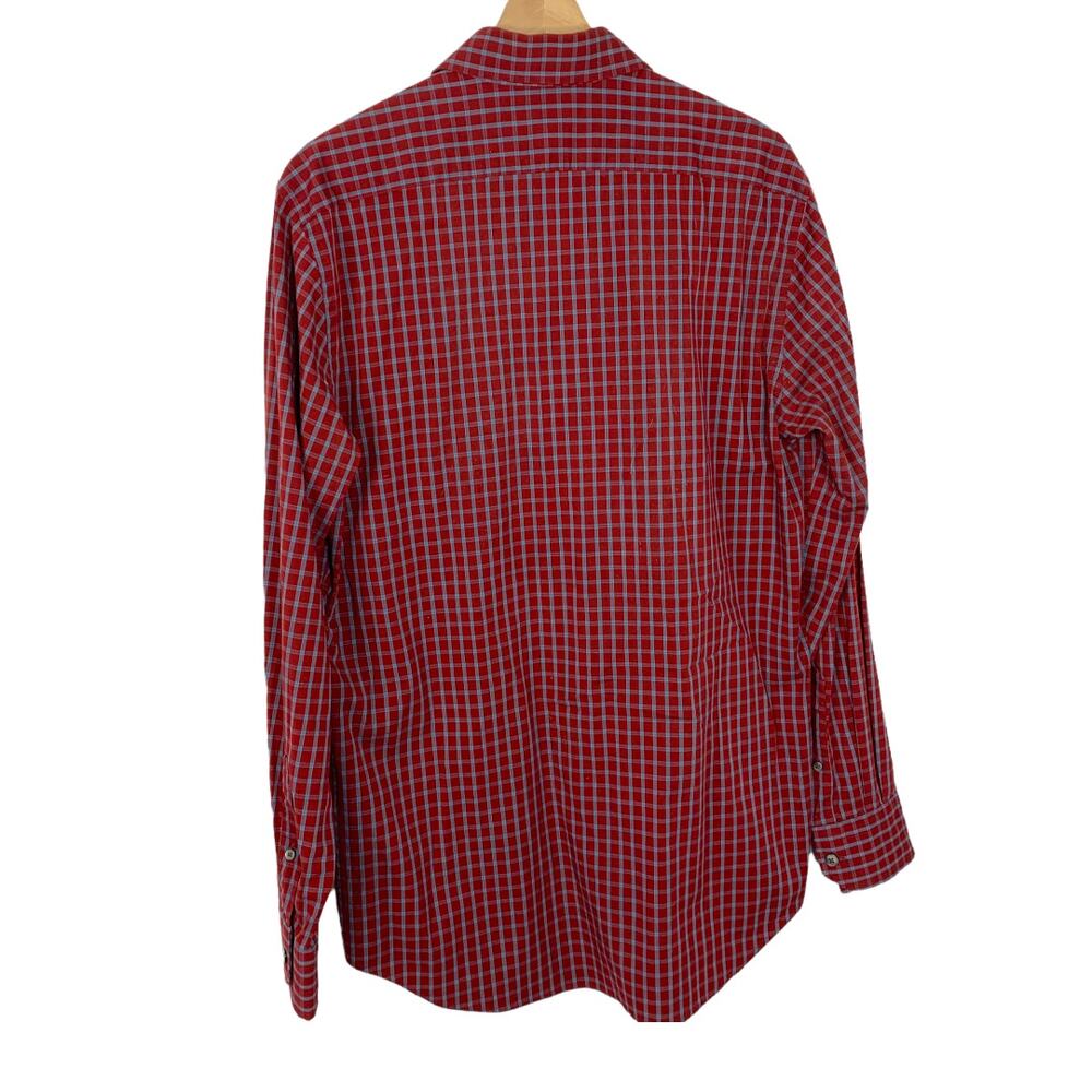 Express Red Checkered Button-Down Shirt Stretch M… - image 4